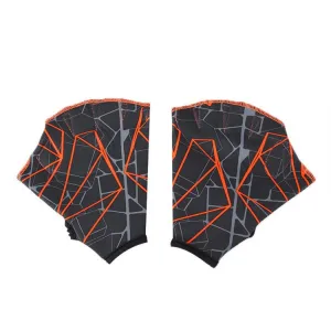 1Pair Unisex Frog Type Girdles Swimming Hand Fins, Size: M(Gray Orange)