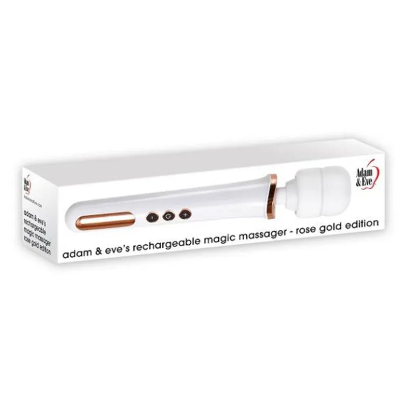 Adam & Eve Magic Massager Rechargeable Wand Vibrator Rose Gold Edition