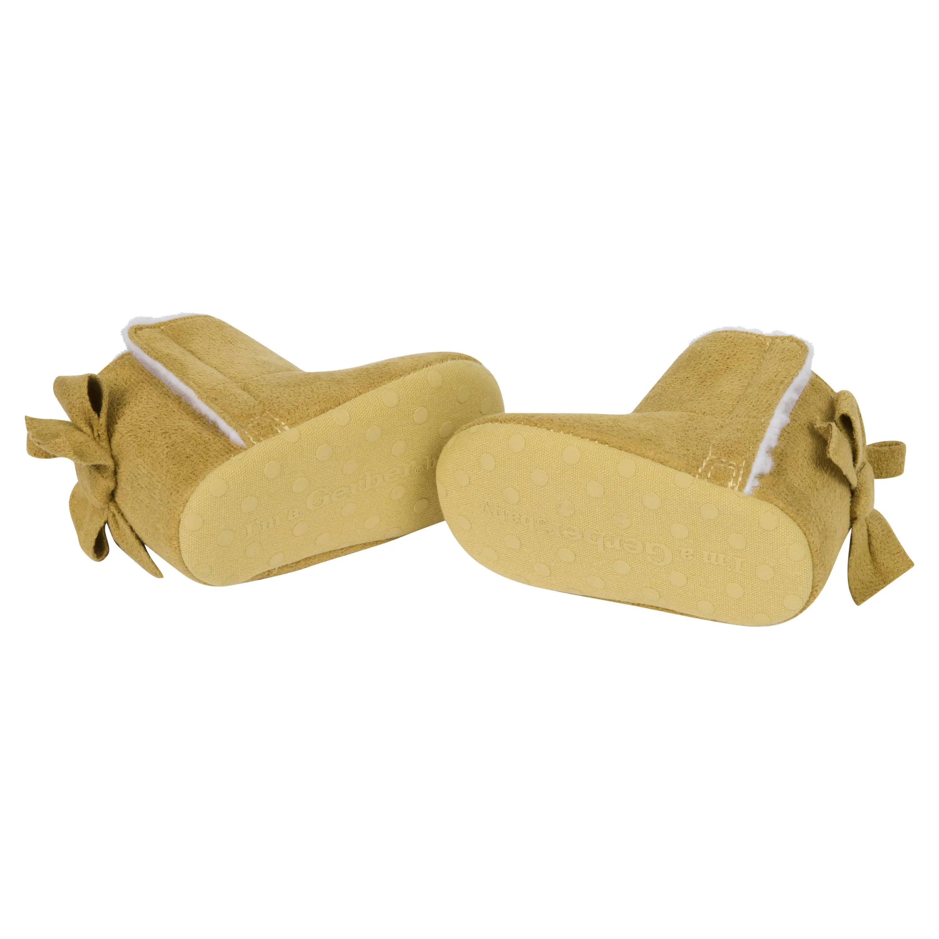 Baby Girls Taupe Bow Faux Suede Boots