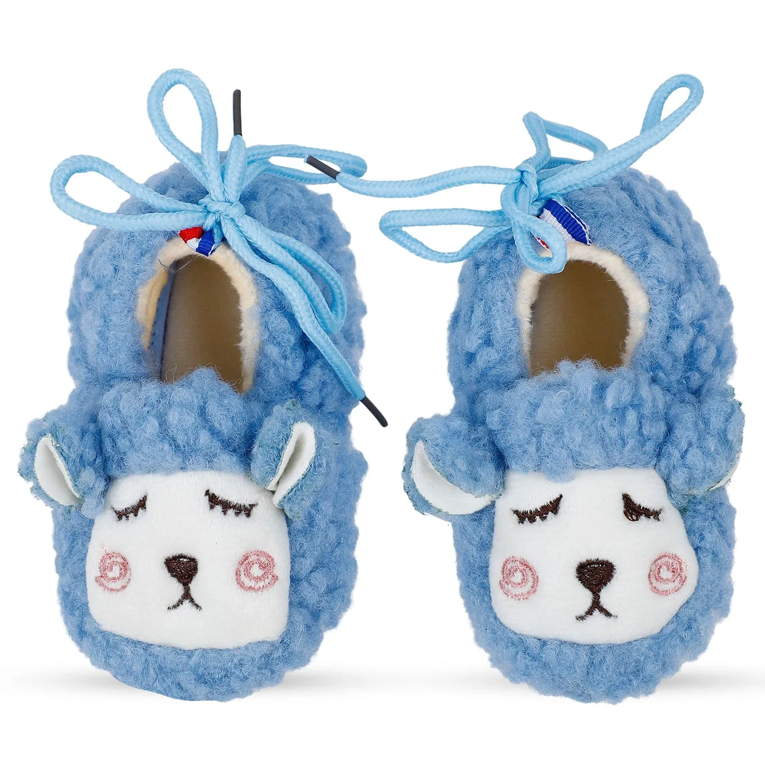 Baby Moo Sheep Warm And Stylish Anti Skid Booties - Blue