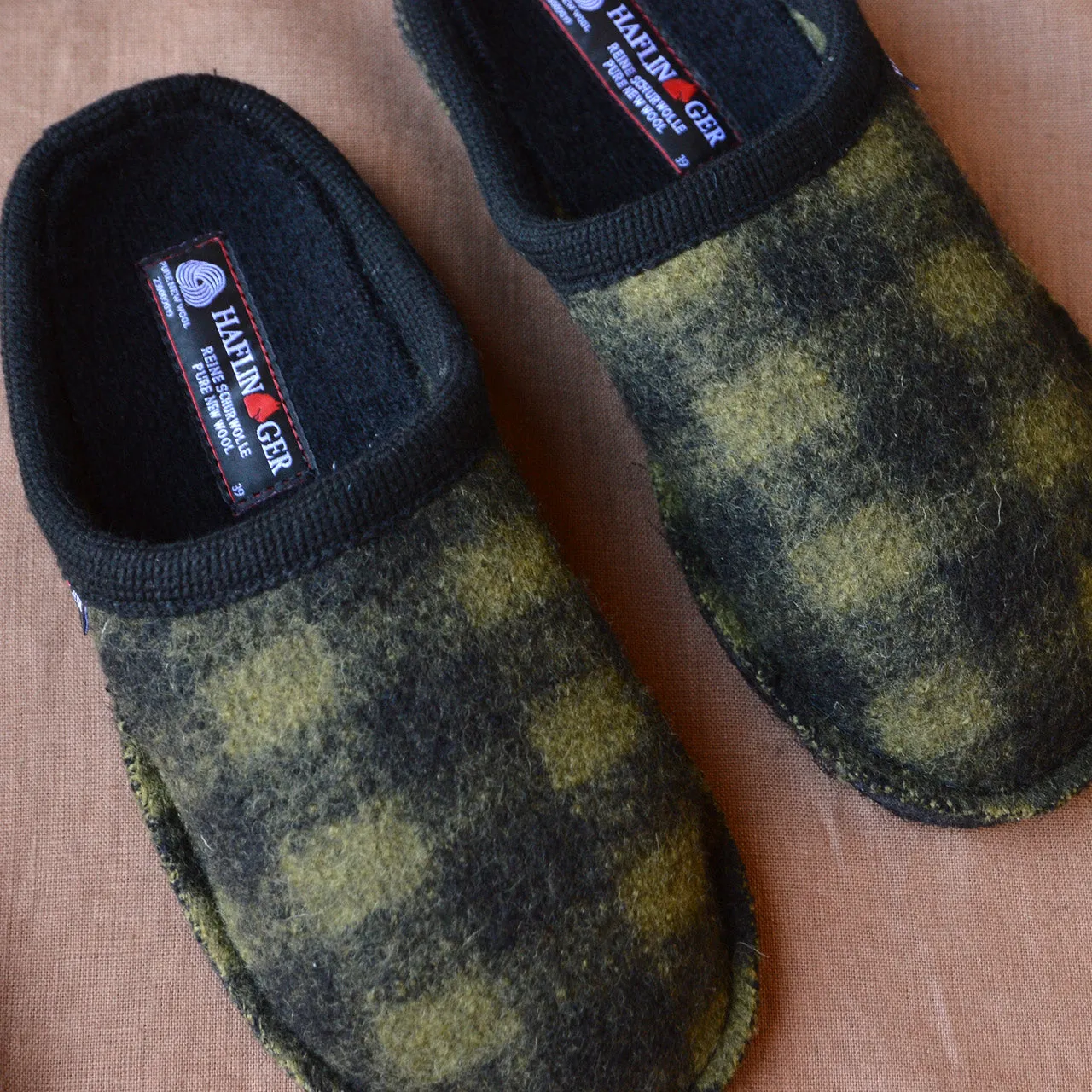 Boiled Wool Slippers - Flair Plaid - Schwarz (Adults 36-46)