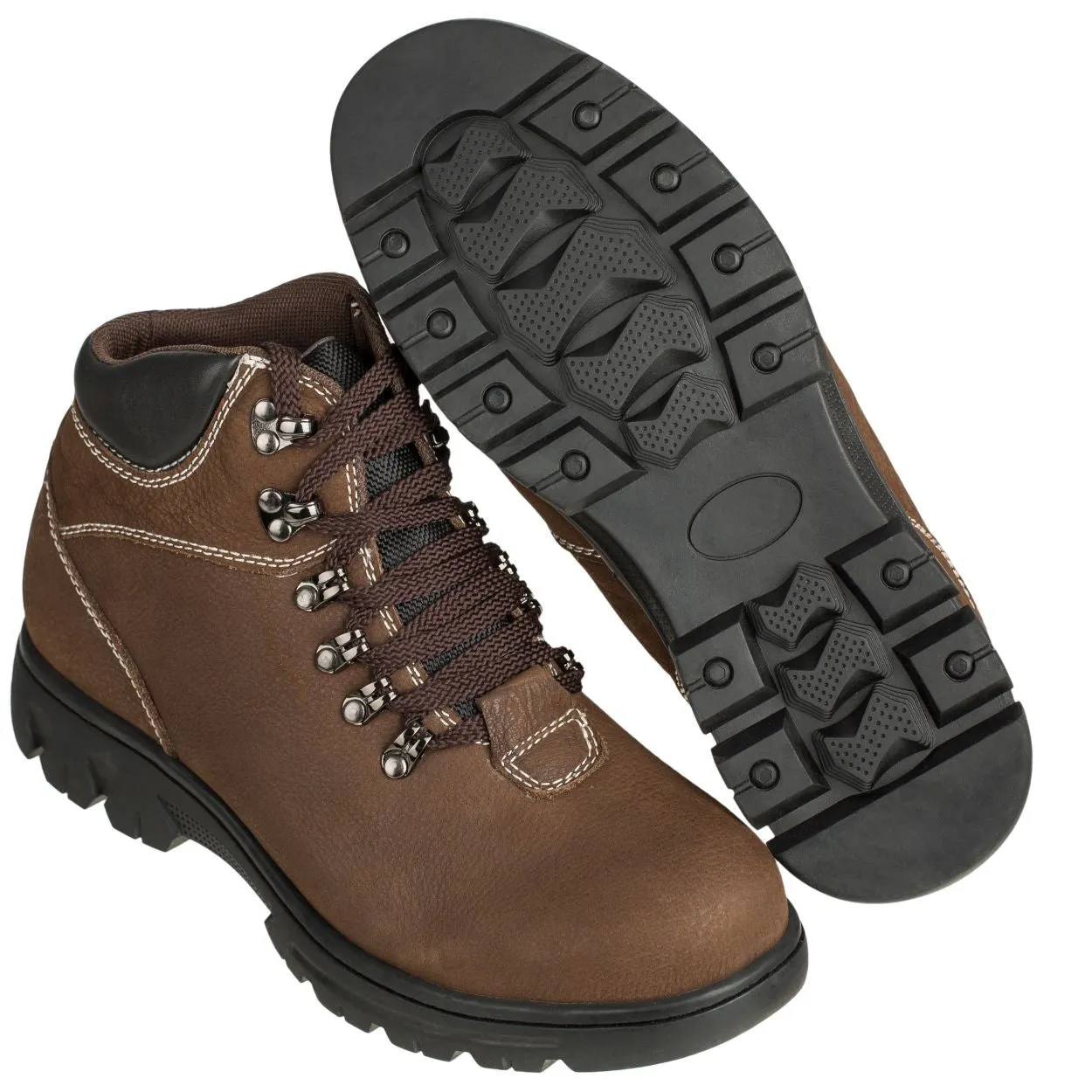 CALDEN Work-Style Elevator Boots (Nubuck Khaki Brown) - Three Inches - K228112