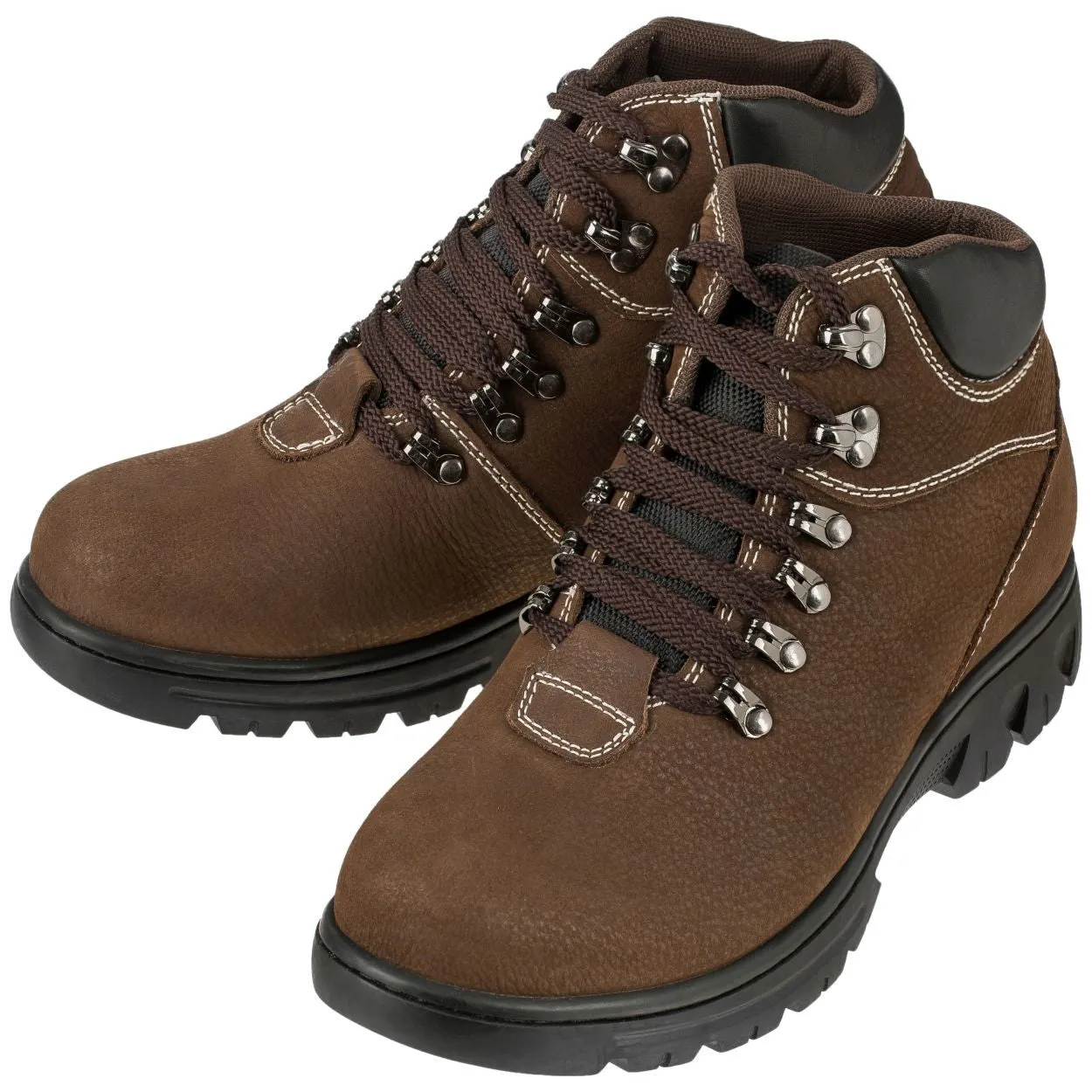 CALDEN Work-Style Elevator Boots (Nubuck Khaki Brown) - Three Inches - K228112