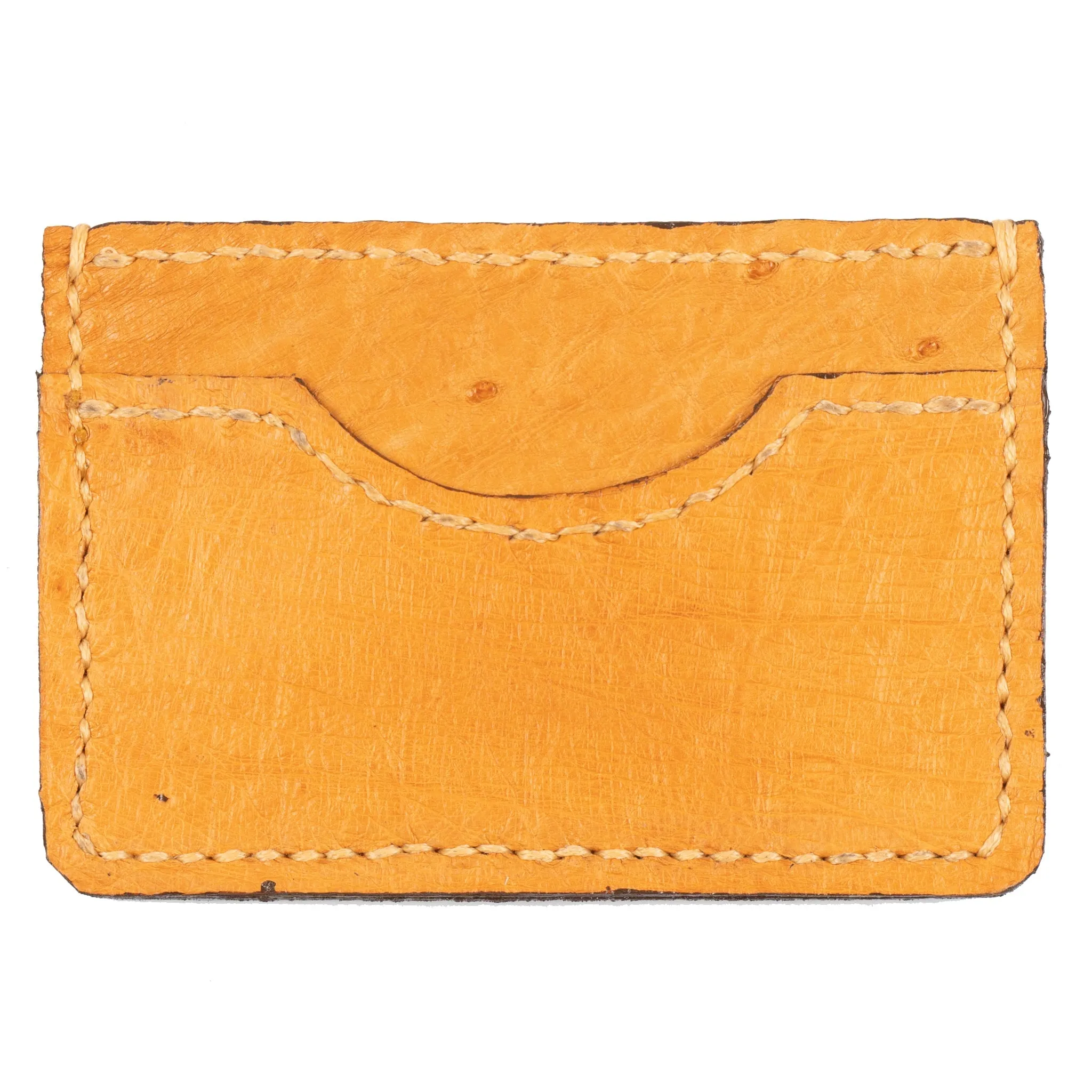 Card Case - Exotic Ostrich Leather - Tan