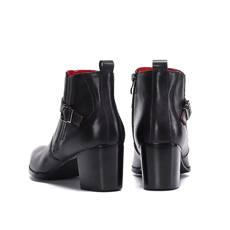 Chic Leather Power Ankle Boots