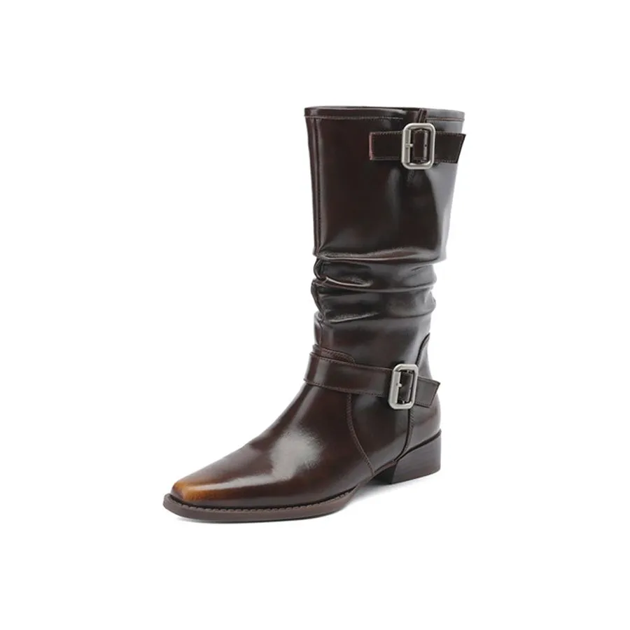 ChicTex Western Round Toe Knee-High Boots