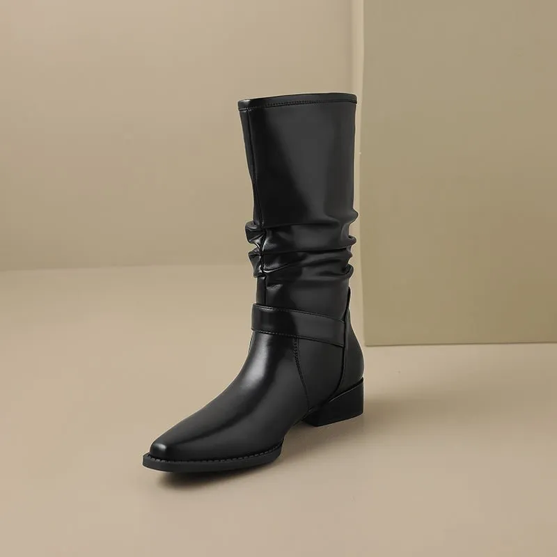 ChicTex Western Round Toe Knee-High Boots