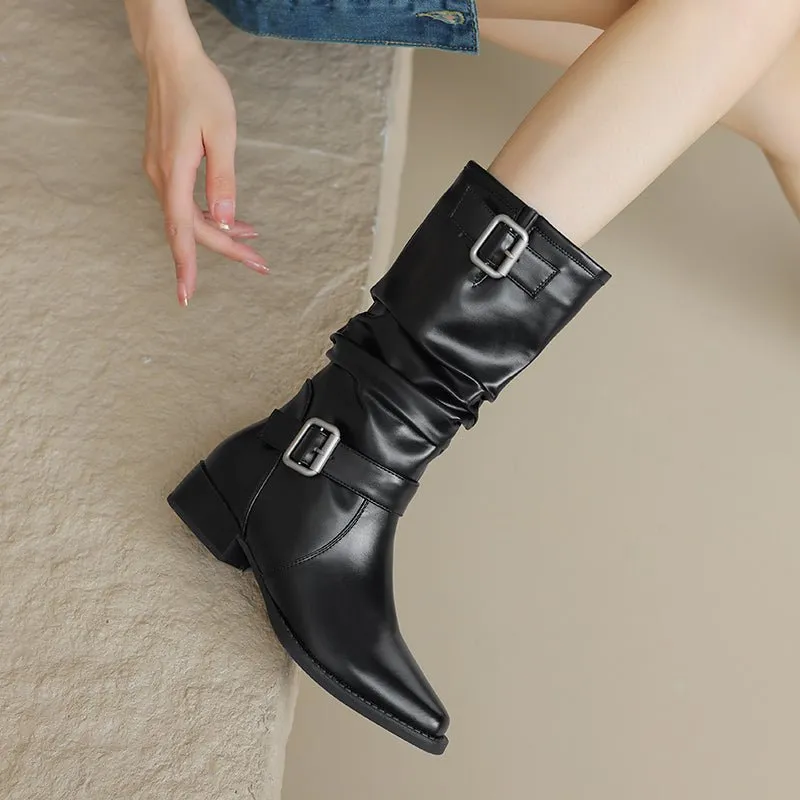 ChicTex Western Round Toe Knee-High Boots