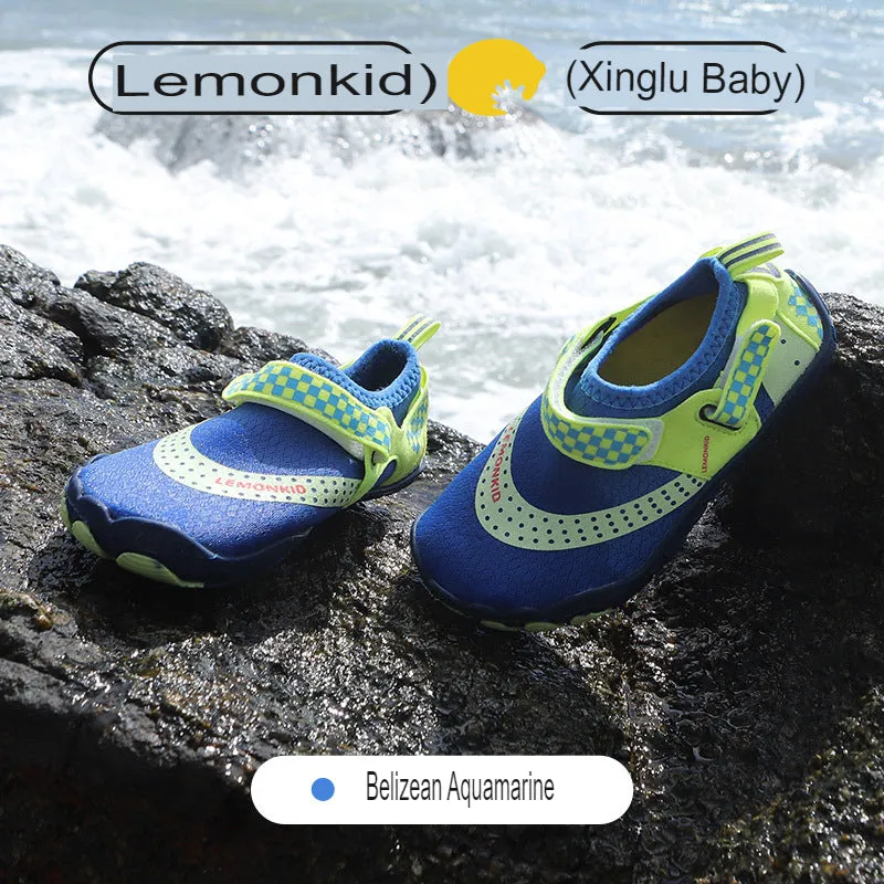 children's river tracing shoes for boys and girls, wading shoes, mesh soft sole, toe-cap non-slip beach shoes