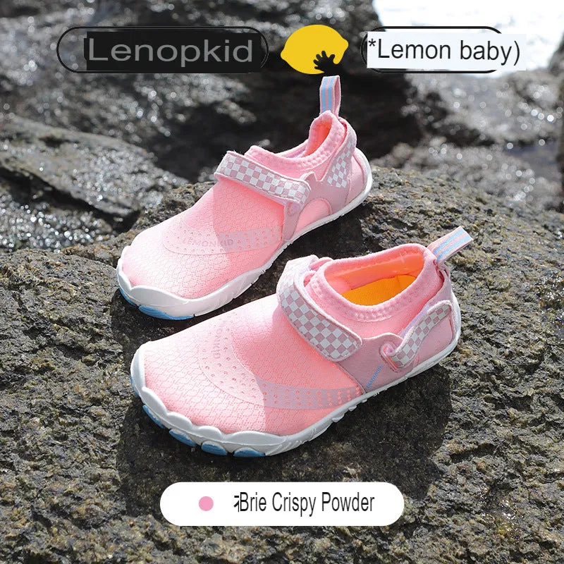 children's river tracing shoes for boys and girls, wading shoes, mesh soft sole, toe-cap non-slip beach shoes