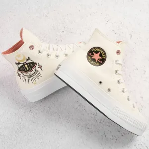 Converse Women's Chuck Taylor All Star Hi Lift Embroidered Boho Sneaker in Egret