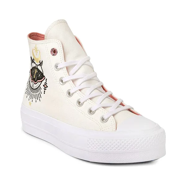 Converse Women's Chuck Taylor All Star Hi Lift Embroidered Boho Sneaker in Egret