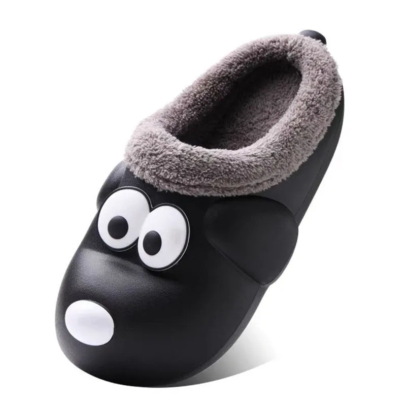 Cute Dog Shoes EVA Winter House Shoes Unisex Fuzzy Slippers