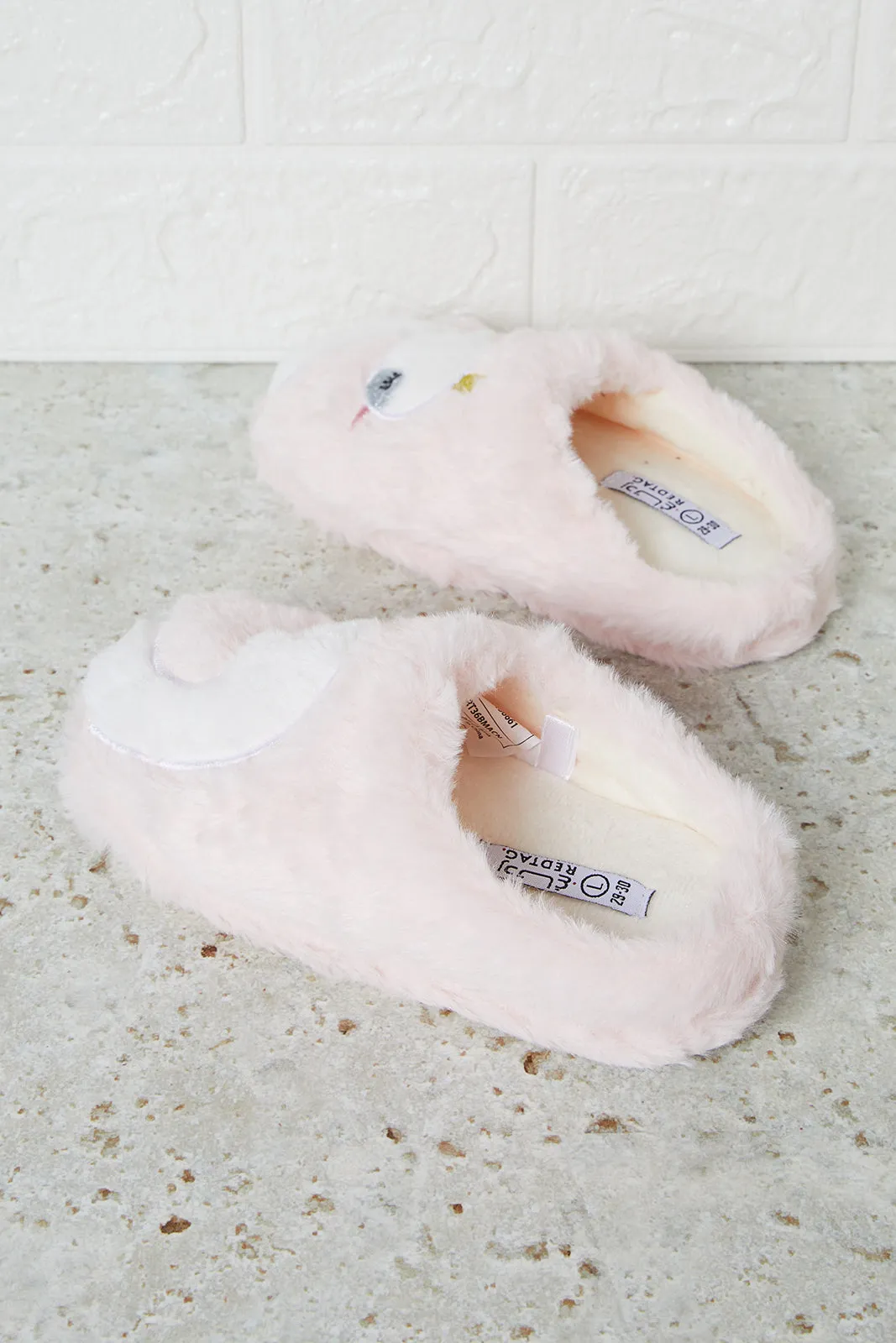 Girls Pink Swan Detail Slipper