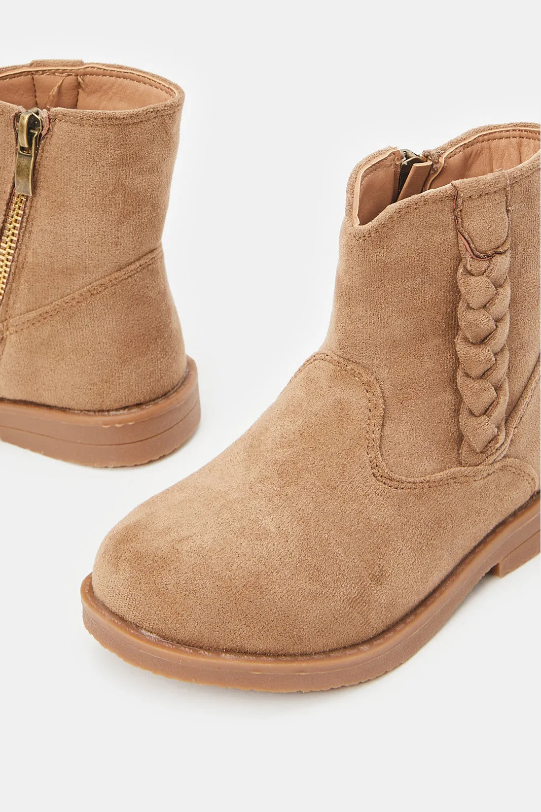 Girls Tan Suede Chelsea Boots