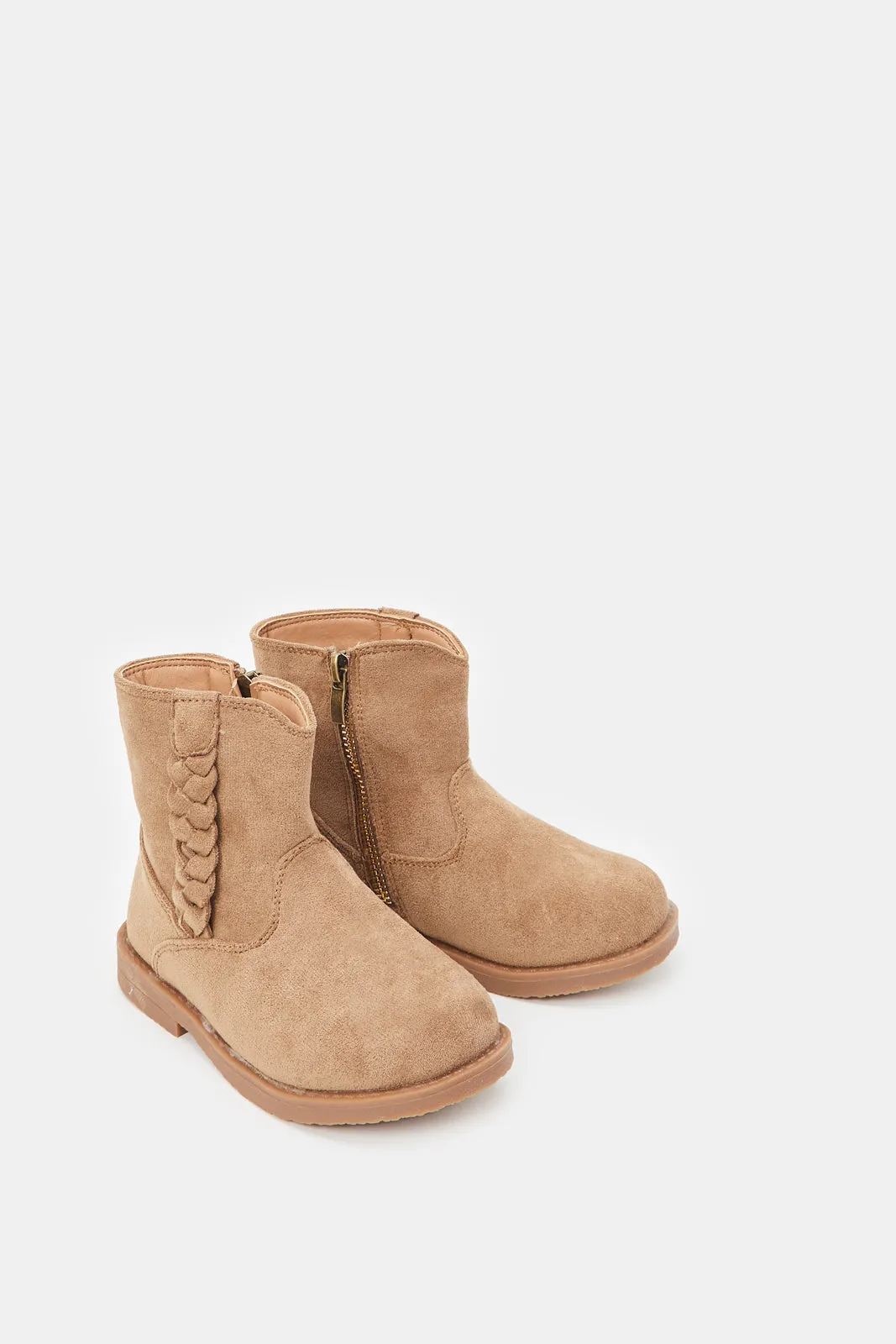 Girls Tan Suede Chelsea Boots