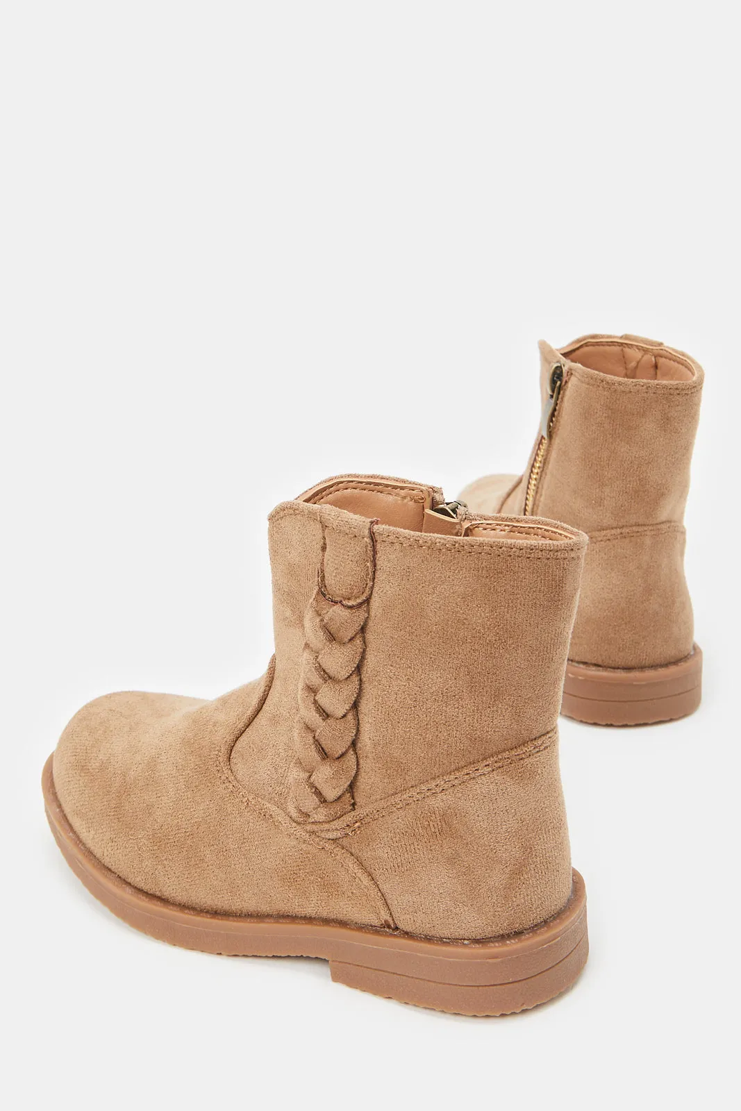 Girls Tan Suede Chelsea Boots