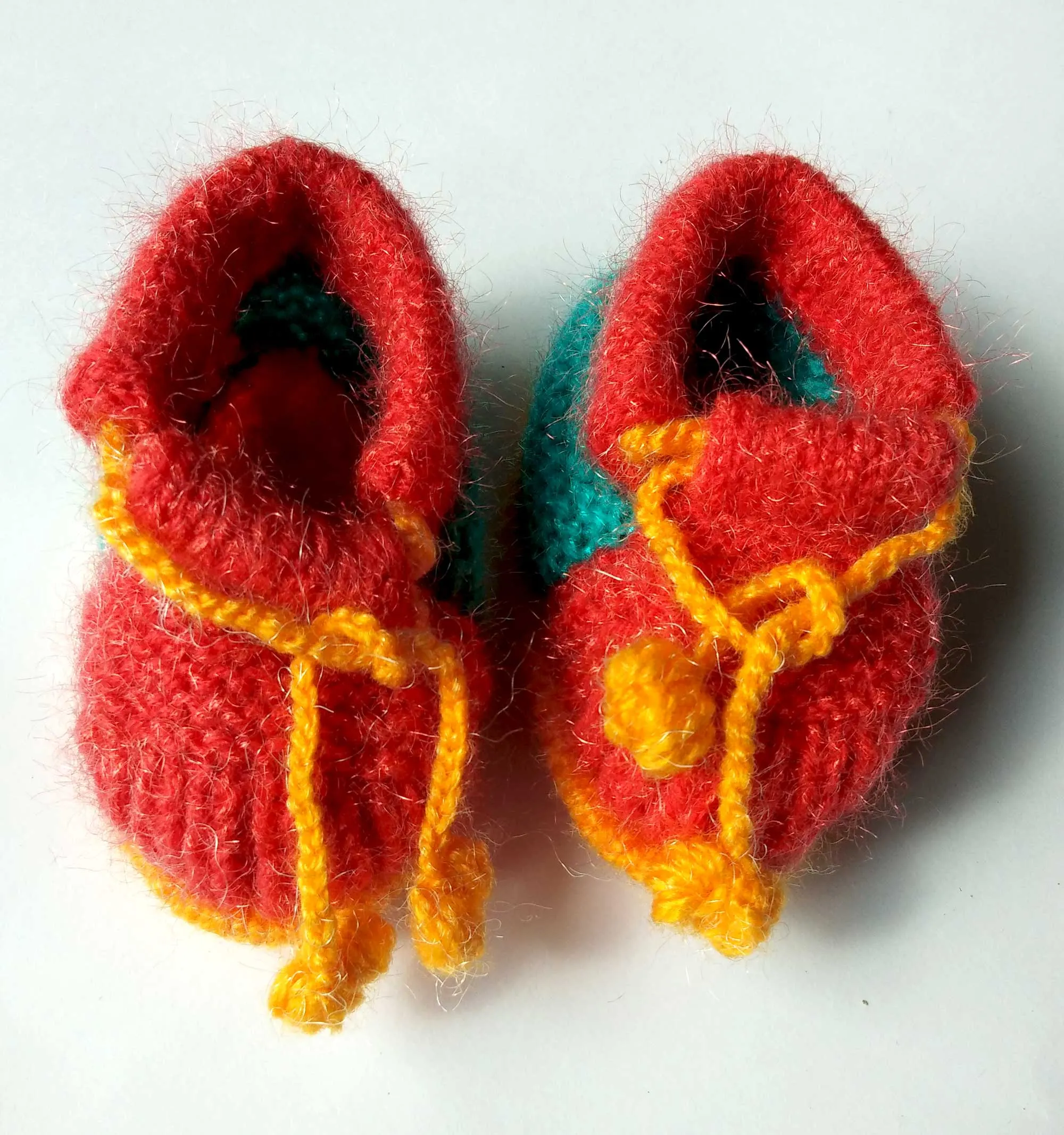 Handmade Baby Booties Made By Good Quality Multi-Colored Yarn ( 4 - 12M )