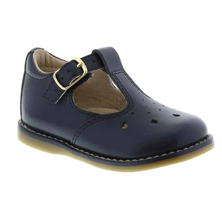 Harper Baby T-strap Dress Shoe - Navy Leather