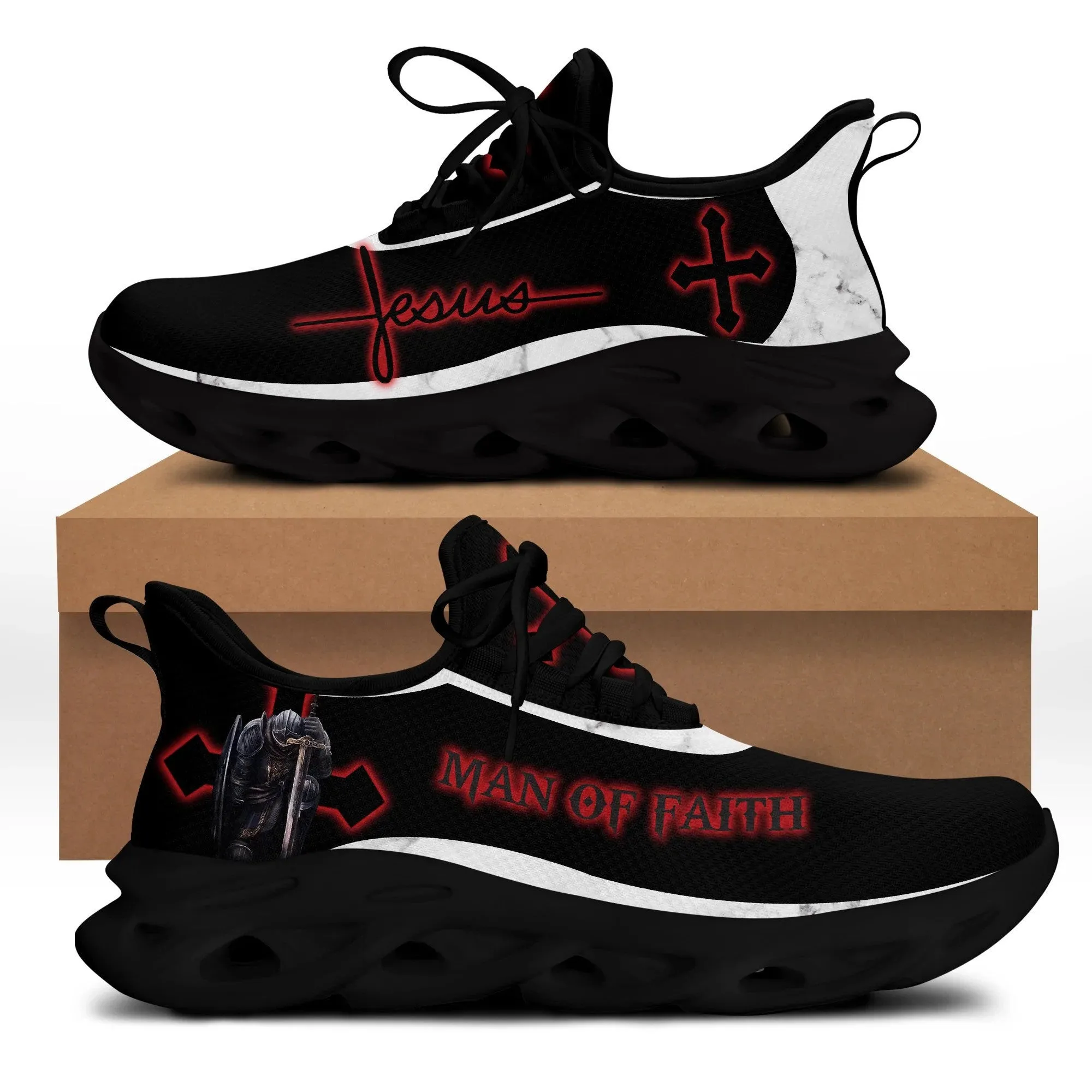 Jesus Men Of Faith Running Sneakers Max Soul Shoes - Christian Shoes For Men And Women