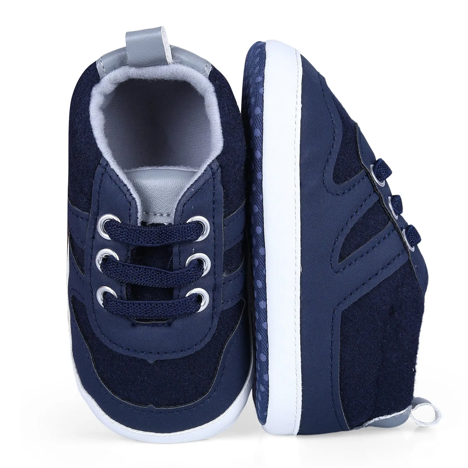 Lace-up Colour-blocked Comfortable Anti-Slip Sneaker Booties - Blue