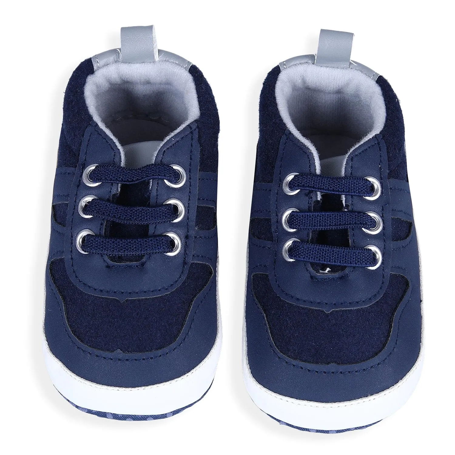 Lace-up Colour-blocked Comfortable Anti-Slip Sneaker Booties - Blue