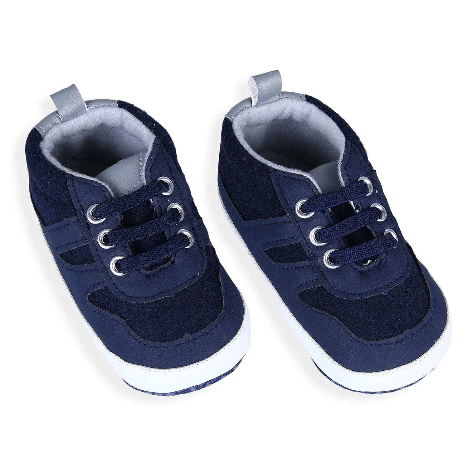 Lace-up Colour-blocked Comfortable Anti-Slip Sneaker Booties - Blue