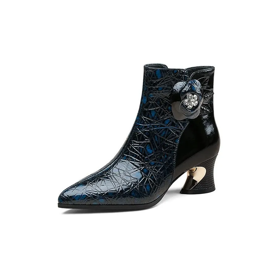 Luxe Alligator Winter Party Stiletto Ankle Boots