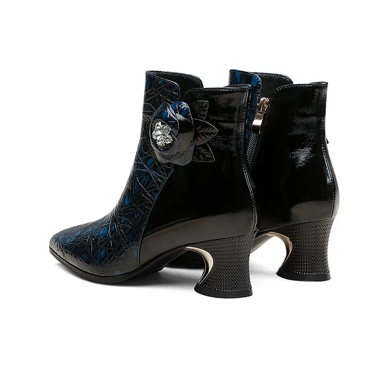 Luxe Alligator Winter Party Stiletto Ankle Boots