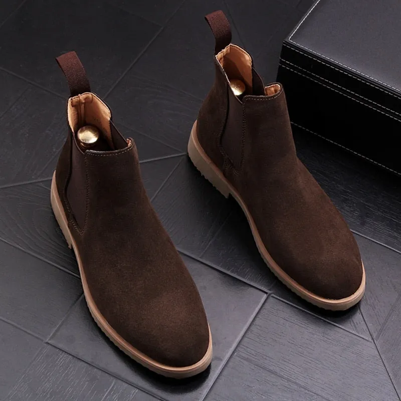 Luxury Men's Pointed Toe Ankle Boots