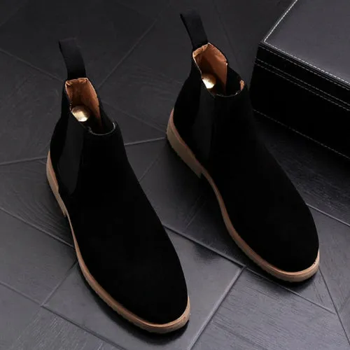 Luxury Men's Pointed Toe Ankle Boots