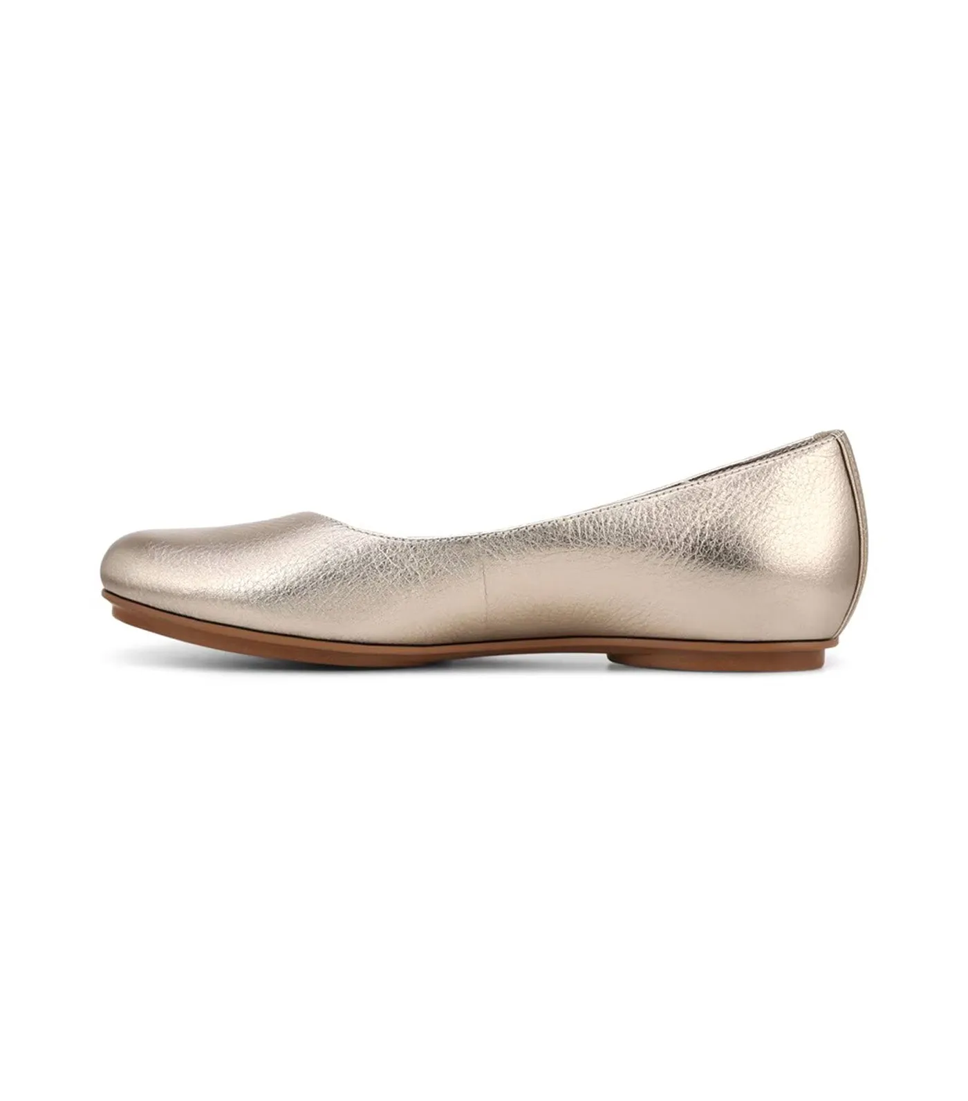 Maxwell Ballet Flat Warm Silver Leather