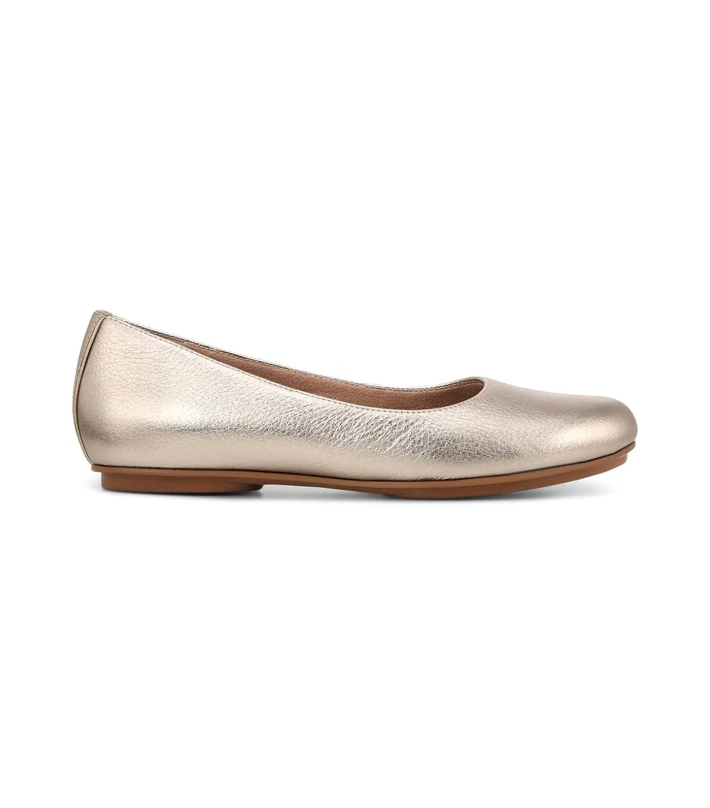 Maxwell Ballet Flat Warm Silver Leather