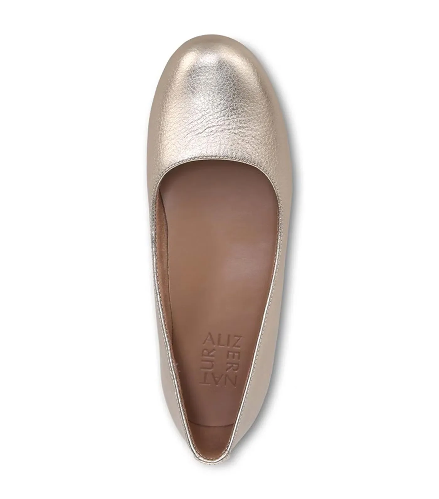 Maxwell Ballet Flat Warm Silver Leather