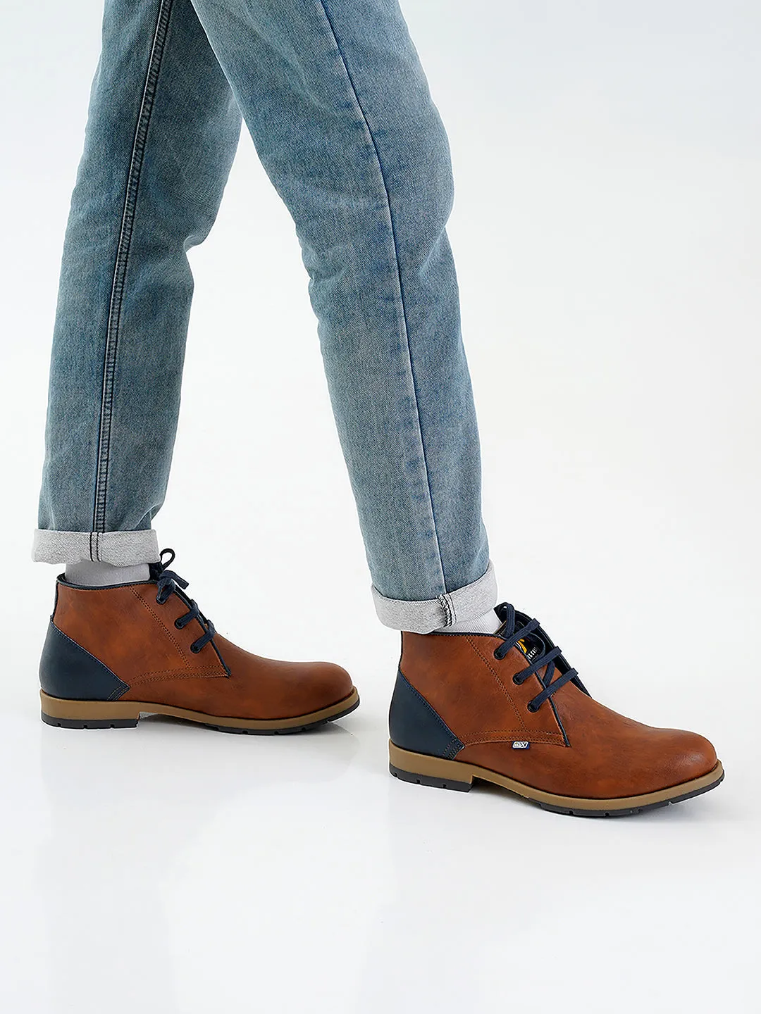 Men's Tan Round Toe Boot (IX1020)