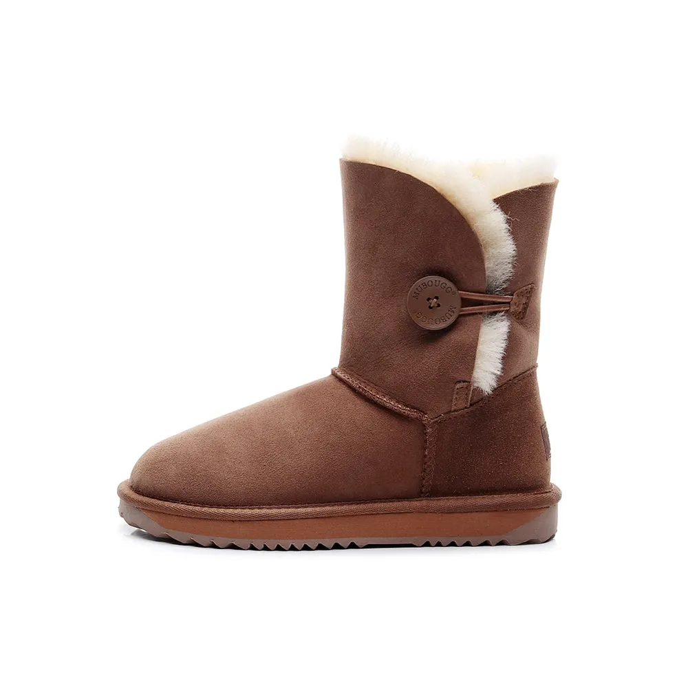 MUBO UGG Women Button Classic UGG BOOTS - Chestnut