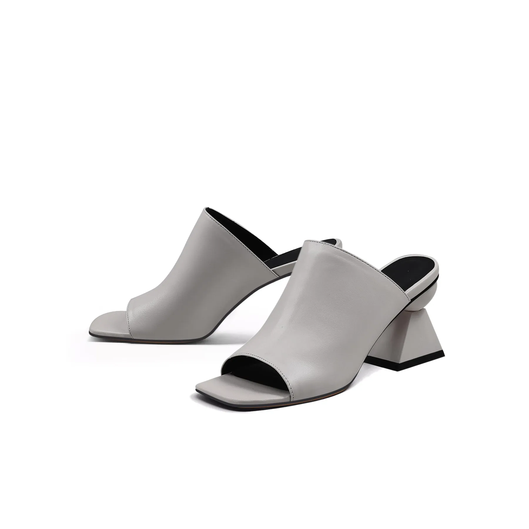 Open Toe Wide Strap Mules