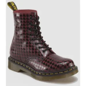 Pina Black   Cherry Hi Shine Houndstooth Printed Softy T Boot