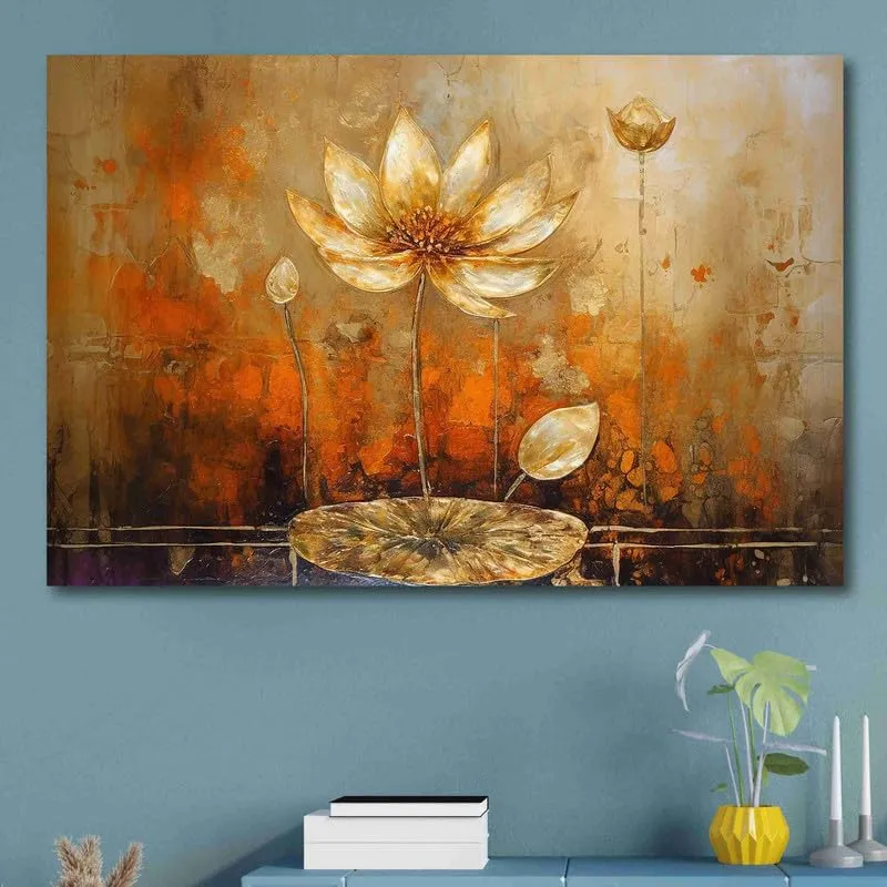 SAF paintings Unframed Rolled Art Print||Abstract Flower Canvas Wall Art Print for Home Décor And Office||Unframed canvas Painting For Wall decor||Home wall and Office Interior CR-142