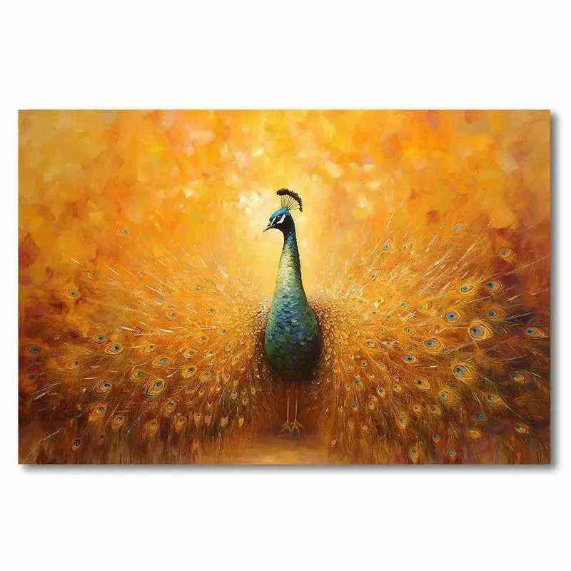 SAF paintings Unframed Rolled Art Print||Beautiful Peacock Canvas Wall Art Print for Home Décor And Office||Unframed canvas Painting For Wall decor||Home wall and Office Interior CR-126