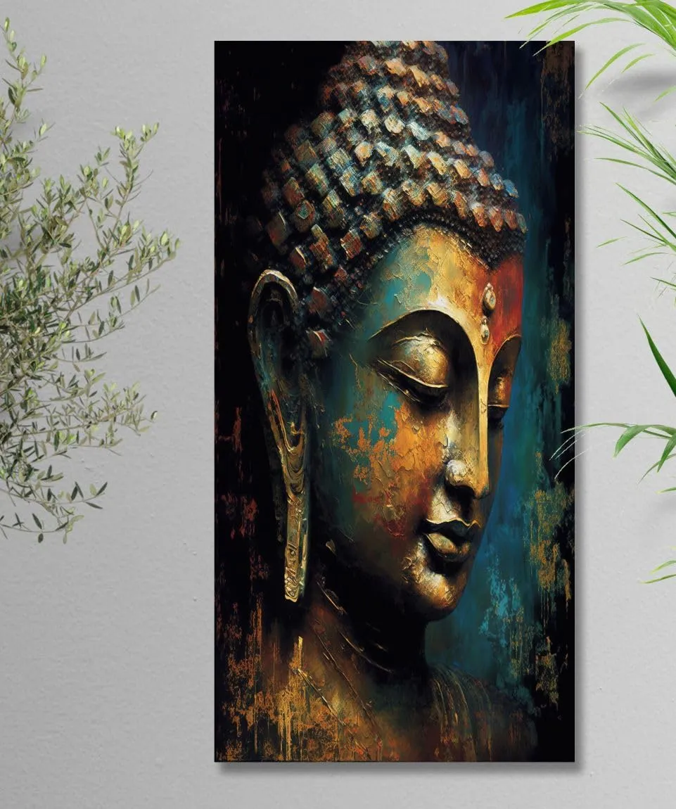 SAF paintings Unframed Rolled Art Print||Lord Buddha Canvas Wall Art Print for Home Décor And Office||Unframed canvas Painting For Wall decor||Home wall and Office Interior CR-215