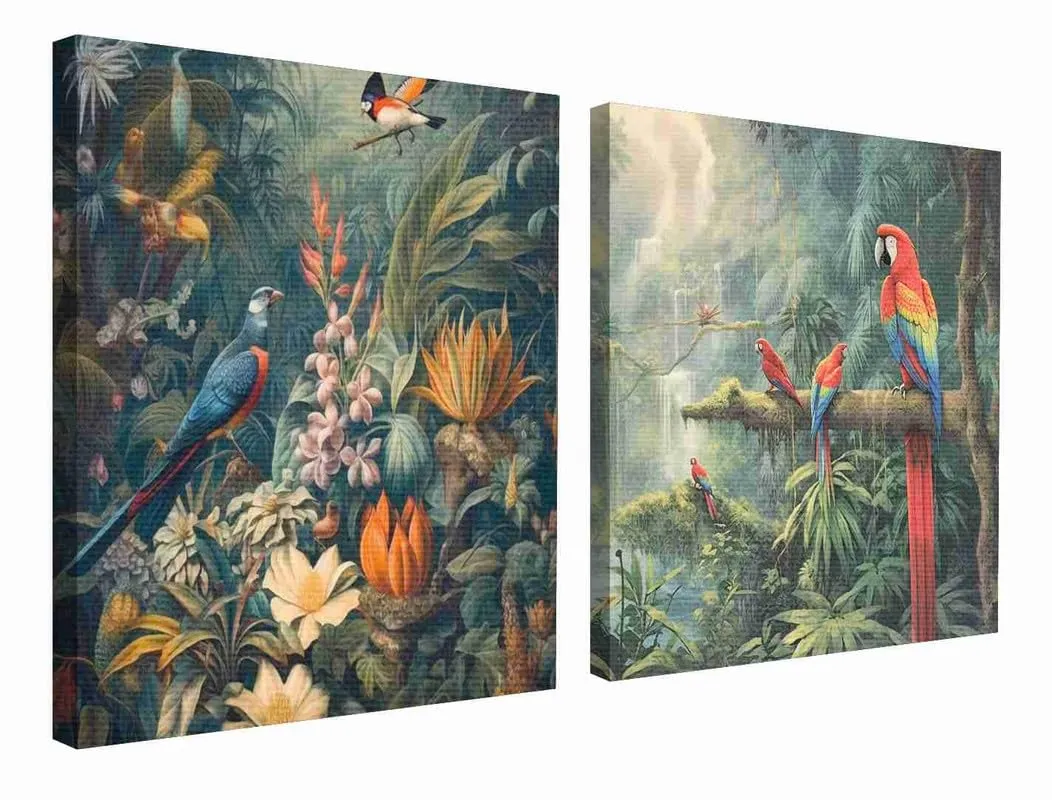 SAF paintings Wooden Framed Canvas Painting ||Set Of 2 Birds Nature Art Canvas Wall Art Painting for Home Décor Office||For Bedrom,Living Room Home wall and Office Interior CR-199