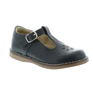 Sherry Kid's T-strap Dress Shoe - Navy Leather