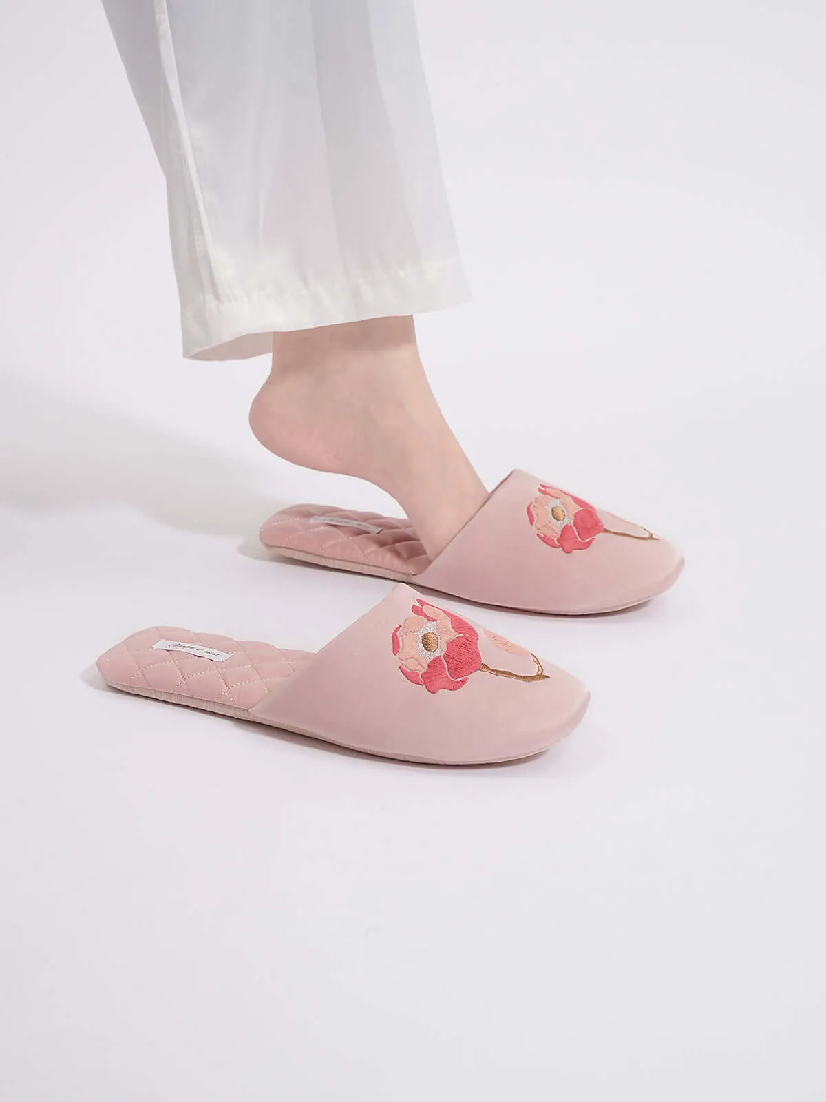 Soft Sole Floral Print Slippers