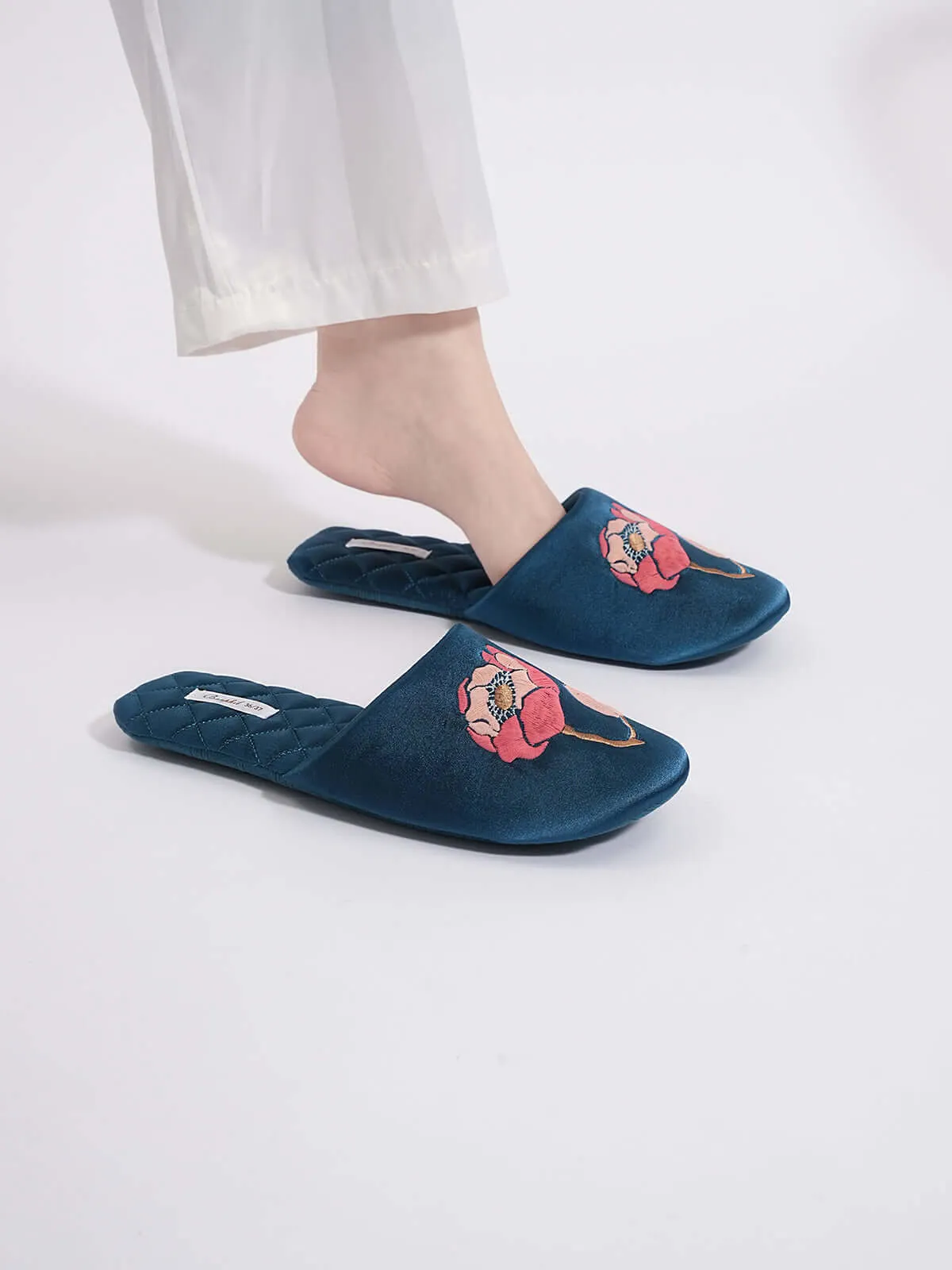 Soft Sole Floral Print Slippers