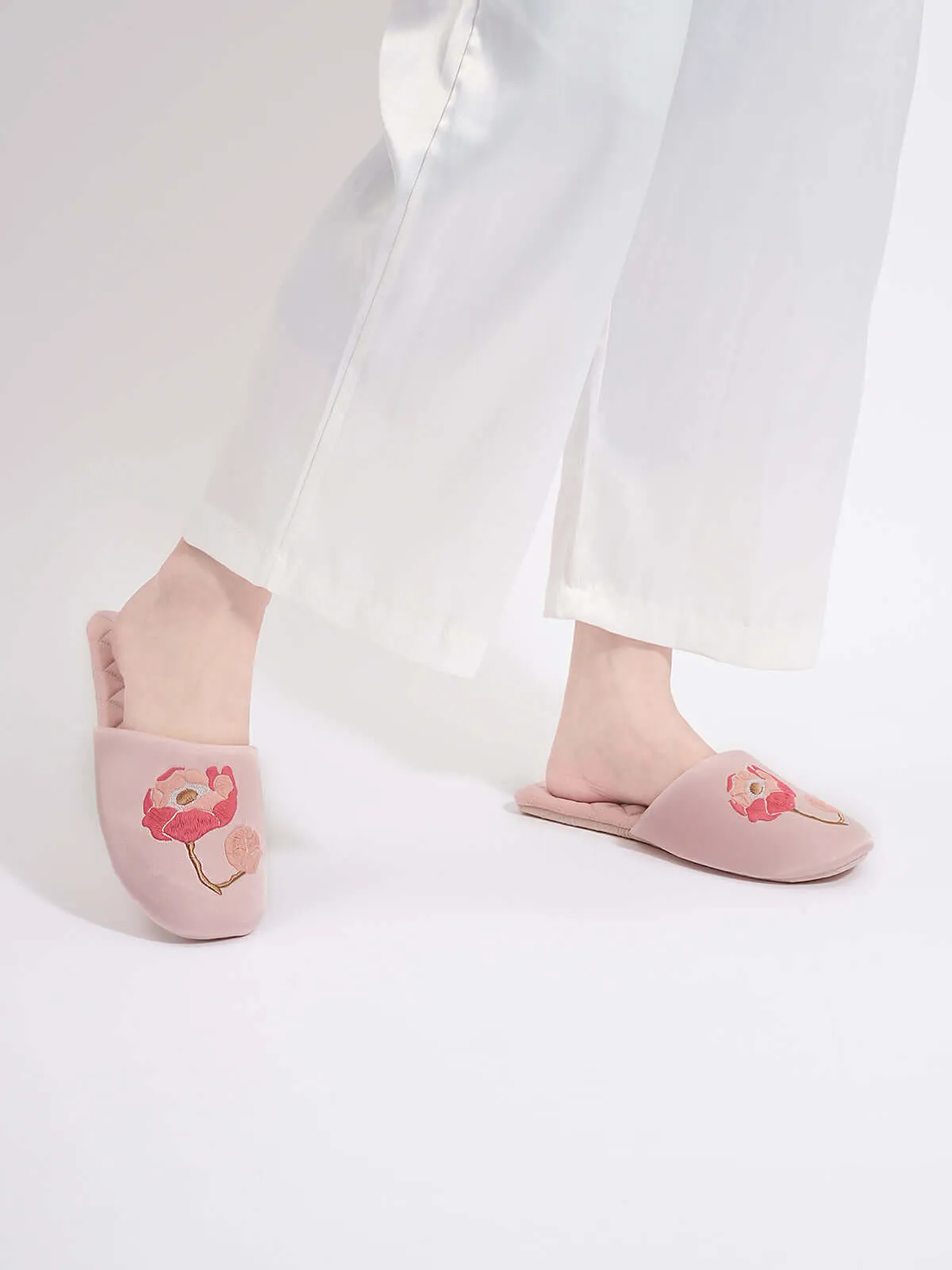 Soft Sole Floral Print Slippers