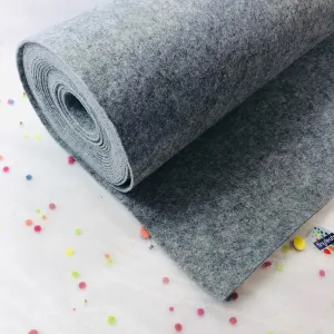 Thick Felt by the Yard - 3mm LIGHT GREY HEATHERED Mid Weight Felt