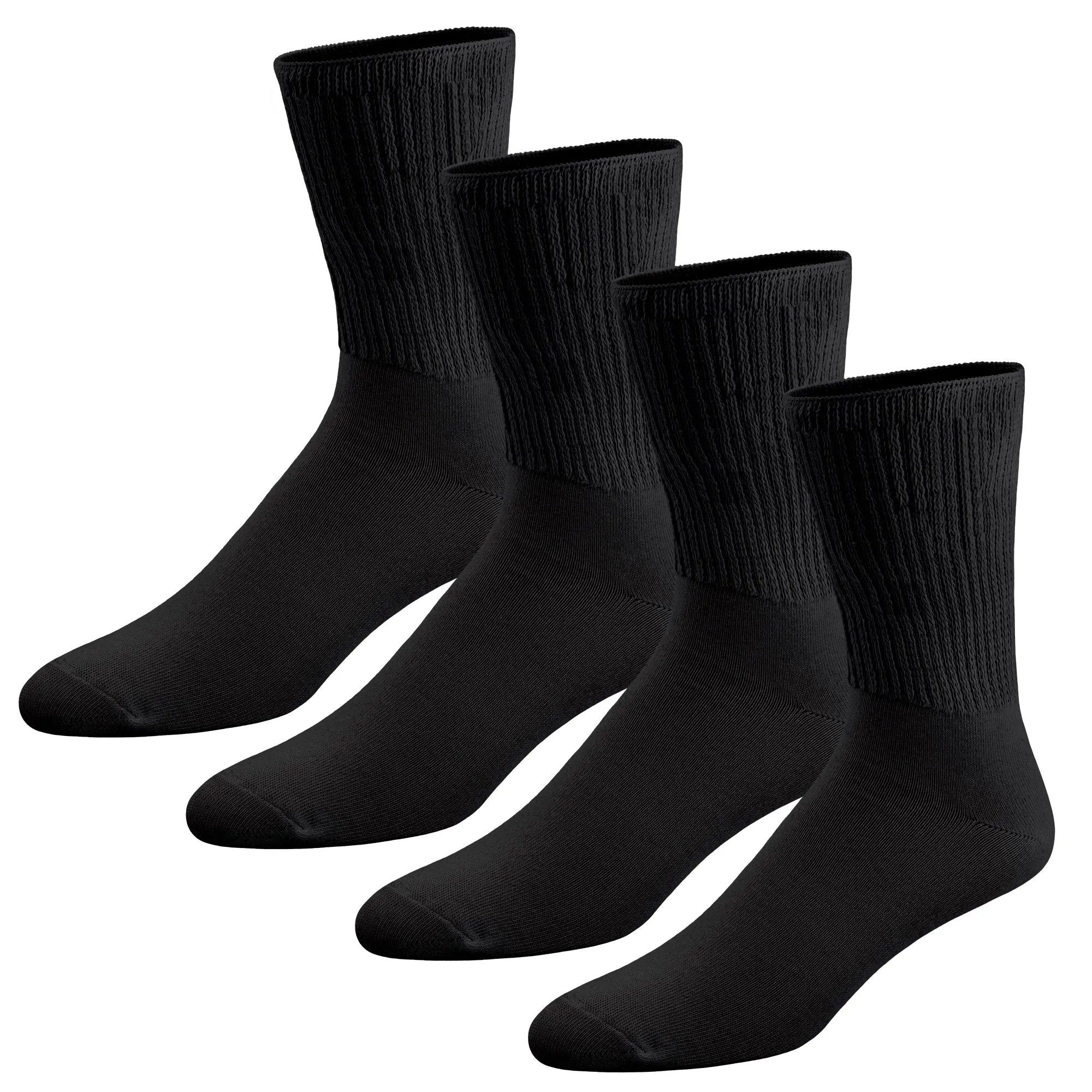 Thin Combed Cotton Diabetic Socks, Loose, Wide, Non-Binding Low-Crew Socks (Fits Shoe Size 7-11 )