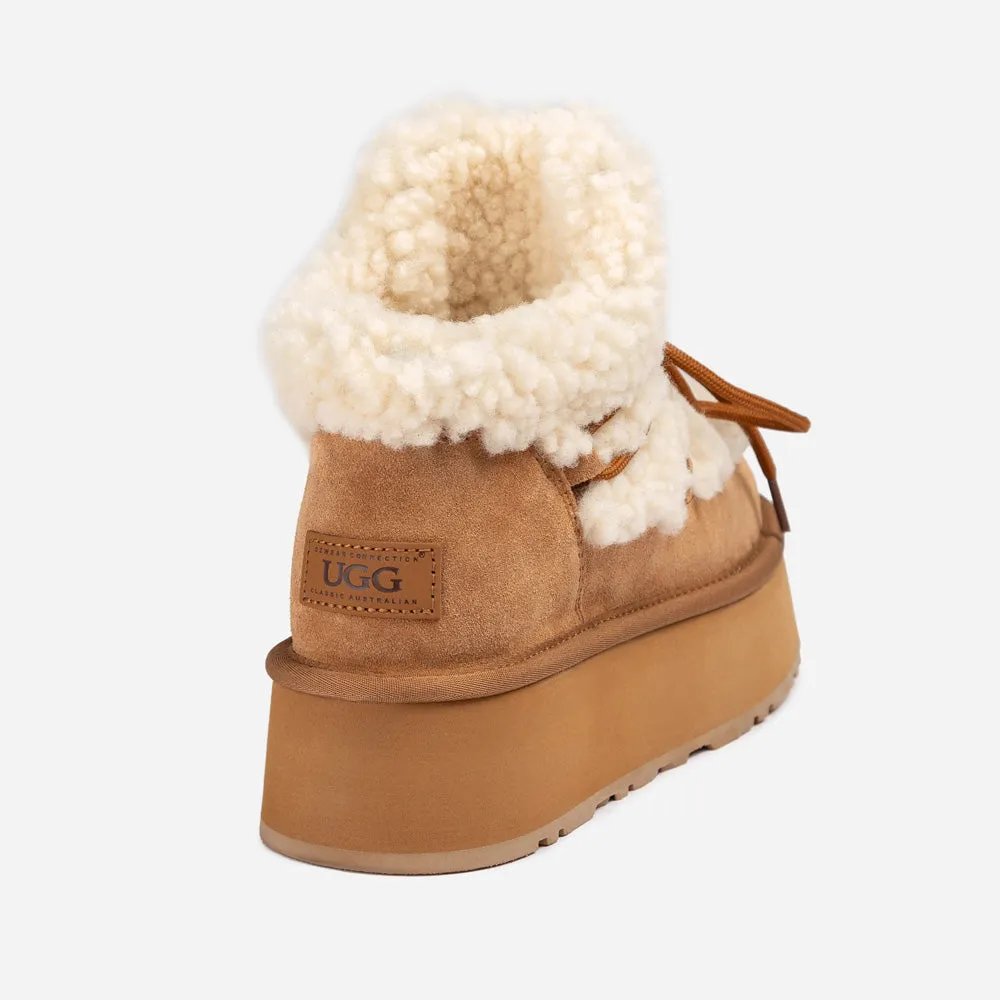 Ugg Classic Fluffy Lace-Up Platform Mini Snow Boots (4.5cm) (Water Resistant)