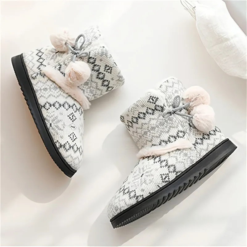 Women's Boots Slippers Lined Warm Soft Plush Winter Non-Slip Home Shoes